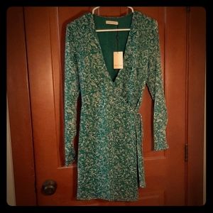 The East Order wrap dress, sheer sleeve Size S